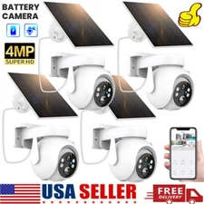 Solar Battery Powered Wireless WiFi Outdoor Pan/Tilt Home Security Camera System