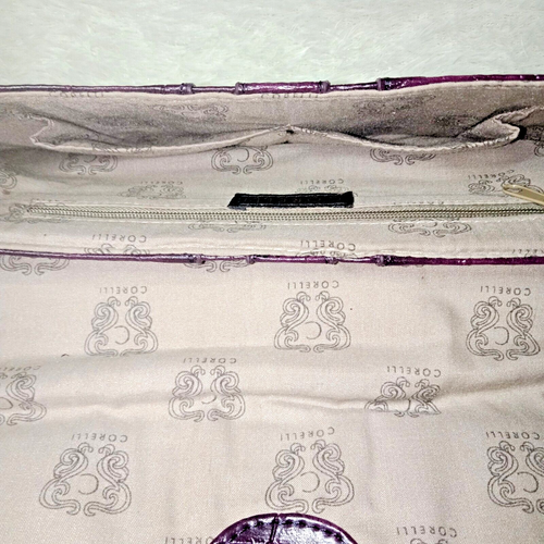 Corelli Purple Handbag Clutch with Removeable Chain Strap Faux Reptilian Skin - Bild 16 von 17