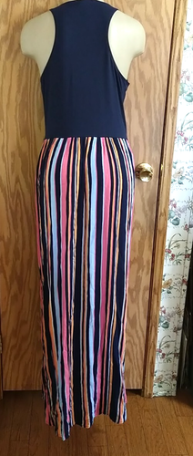 Loft Woman Dress Size Large Striped skirt Sleeveless Maxi Stretch Casual - Bild 4 von 10