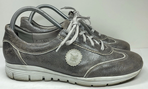 Mephisto Yael Sneakers Womens Size 9 Grey Monaco Metallic Runoff Air-Jet Shoes
