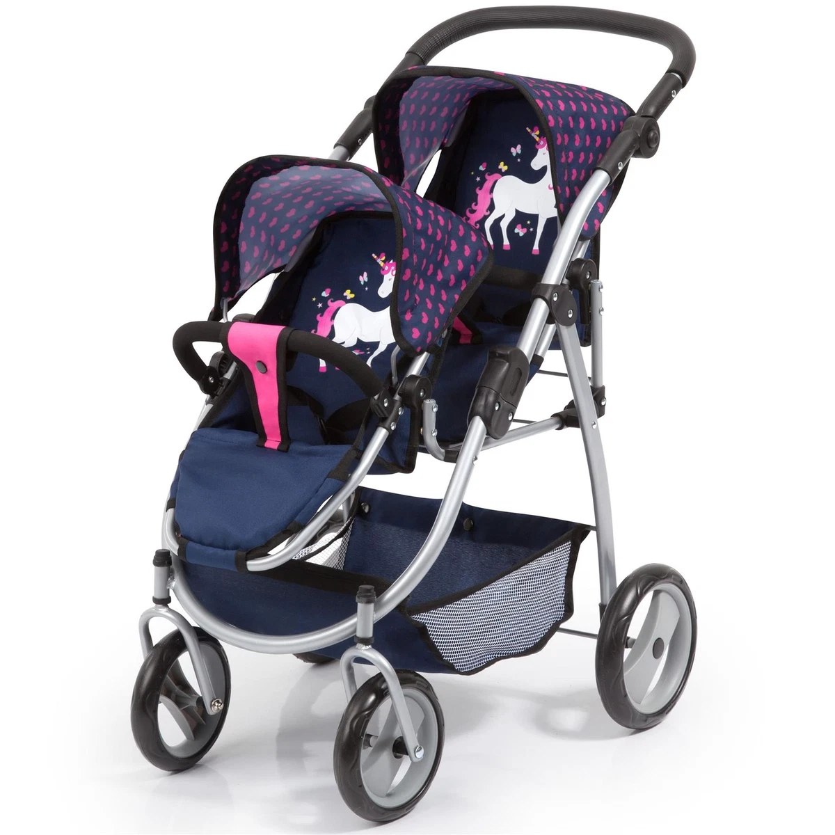 Bayer Design Twin Stroller Adjustable Pram 46cm Baby Doll Buggy