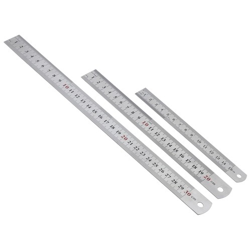 Stahllineal-Set 15, 20 und 30 cm, Metalllineal, Werkstattlineal - Bild 1 von 5