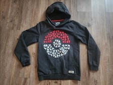Pokemon Heather Black Pokeball Hoody Hoodie Sweatshirt Youth Size 14 Boys EUC