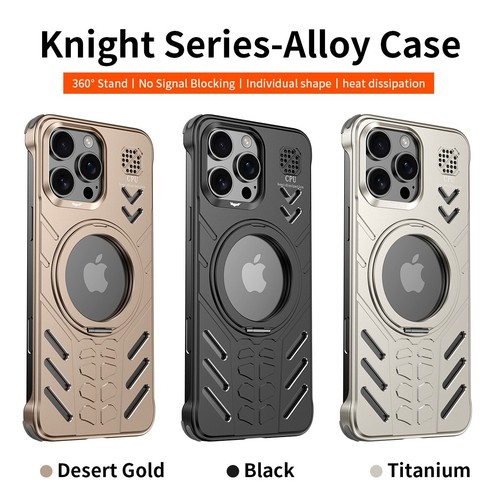 Magnetic Metal Frameless Shockproof Stand Back Case For iPhone 17 16 15 Pro Max - Picture 9 of 24