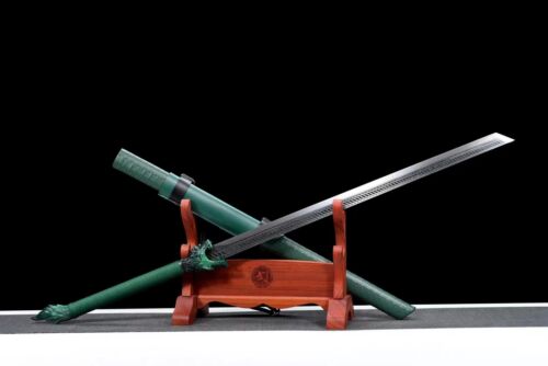 47''Green Wolf Broadsword 1095 Carbon Steel Functional Sword Chinese Tang Dao - Picture 4 of 10