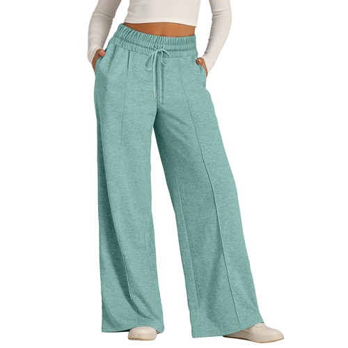 Women Pants Oversized Wide Leg Lightweight Pants Sweatpants Elastic Drawstring - Picture 9 of 27