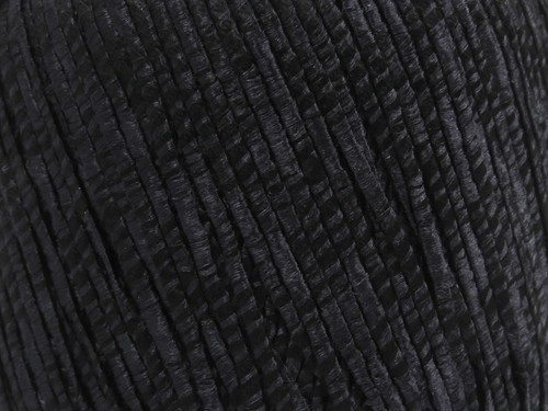 Black Fettuccia Skinny Ribbon Yarn 82220 Ice Yarns 50g 114yd x 2mm wide - Picture 2 of 3