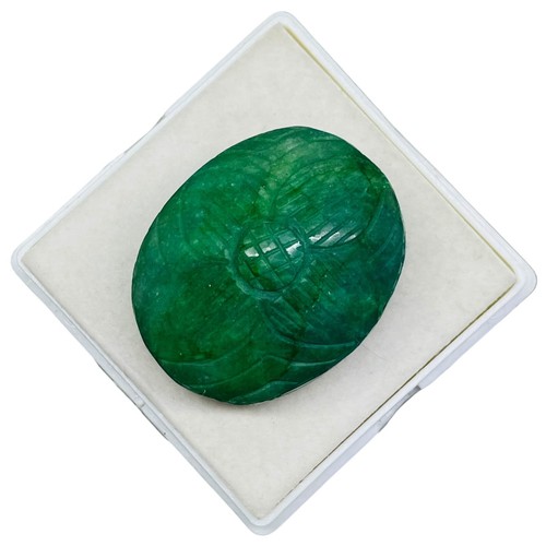 315.5 Cts Natural Carved Emerald Stunning Green Rare Huge Pendant Size Gemstone - Picture 8 of 10
