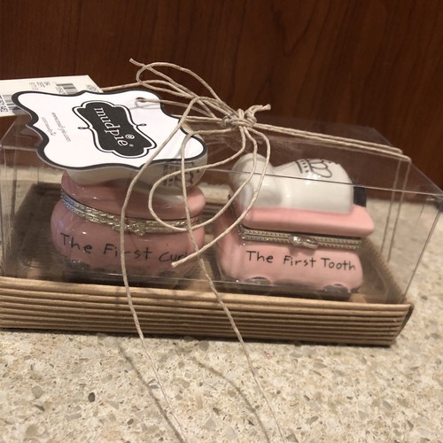 Mud Pie Princess First Tooth and First Curl Treasure Box Baby Keepsake - Picture 3 of 9