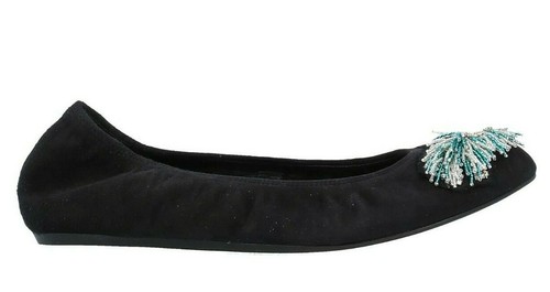 $850 NEW Lanvin Ballet Flats Suede Black Satin Ballerina Jeweled Beaded 35 42 - Picture 4 of 20