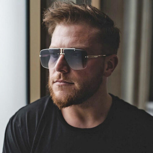 Fashion OVERSIZED Square Pilot Sunglasses Designer Mens Driving Shade Glasses - Picture 2 of 35