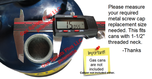 1.50" EAGLE METAL GAS CAN SCREW CAP Fuel Gallon Quart Lid 1-1/2 in. VITON GASKET - Picture 4 of 11