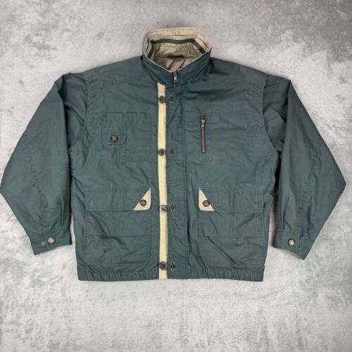 VTG GANT Mens Lined Utility Military Aviator Safari Green Windbreaker Jacket L - Picture 2 of 13