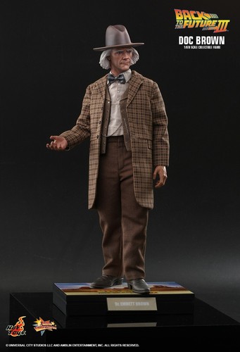 READY NEW AUTHENTIC HOT TOYS BACK TO FUTURE III 3 DOC BROWN LLOYD MMS617 1/6 - Picture 9 of 20