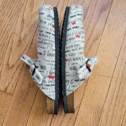 Siesta I Love you Felt Wool Clogs Unique Mary Jane Mule Women's size 5.5 - Foto 8 di 10