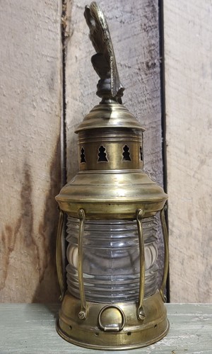 Vintage Rare Perko Marine Lamp Top, With Modified Eagle Top all Brass Lantern - Picture 2 of 9