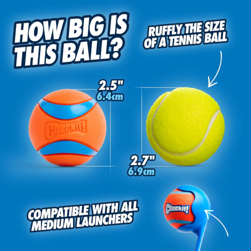 Chuckit! Ultra Ball Dog Toy - Medium Bouncy Fetch Balls For Dogs 20-60 lbs - Mad - Picture 4 of 8