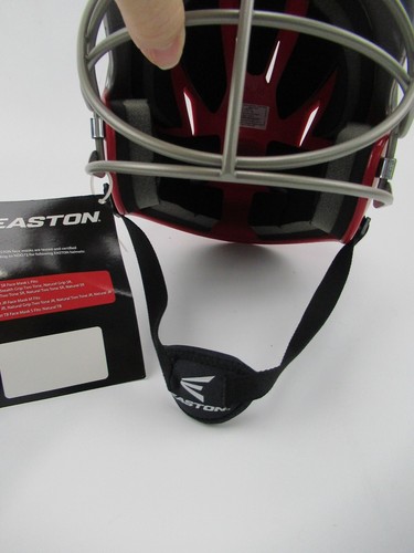 Easton Batting Helmet Baseball Softball Sr Natural 2 Tone Red/Silver w/Face Mask - Picture 9 of 14