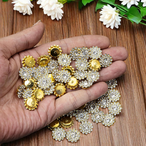 50 Pcs Rhinestone Embellishments Crystal Decoration Brooch Button Flatback DIY C - Picture 3 of 6