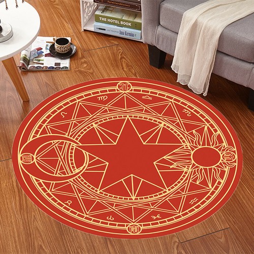 Round Rug Chair Floor Mat Magic Circle Carpet Plush Doormat Antislip Decor - Picture 11 of 18