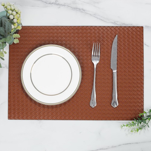 Summer Washable PVC Placemats Set of 6 Waterproof Placemats for Daily Use Bro... - Picture 3 of 6