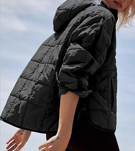 Women Puffer Jacket Packable Hooded Lightweight Padded Jacket Winter Parka Coat - Picture 32 of 55