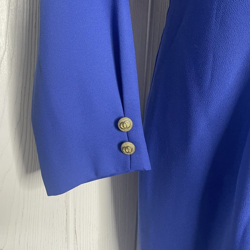 Vintage Les Modes Jolibel Dress 14 Royal Blue 1 Piece Mock Jacket Long Sleeve - Picture 5 of 10
