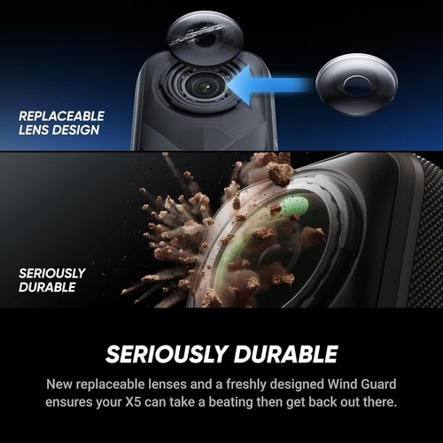 Insta360 X5 impermeabile 8K 360° action camera invisibile selfie AI fotocamere sportive - Foto 9 di 14