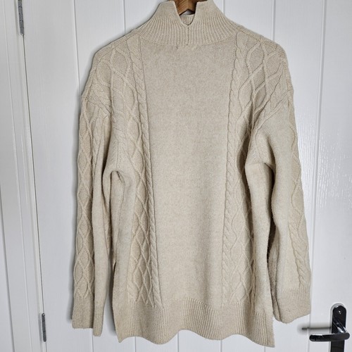 H&M Chunky Mama Maternity Cable Knit Jumper Long Wool S Country Blogger Chic - Picture 10 of 19