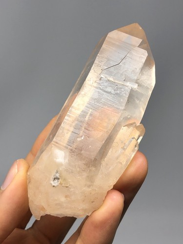 RARE Tangerine Lemurian Natural Channeling Quartz Wand Crystal Brazil 5.1oz N9 - Picture 5 of 12