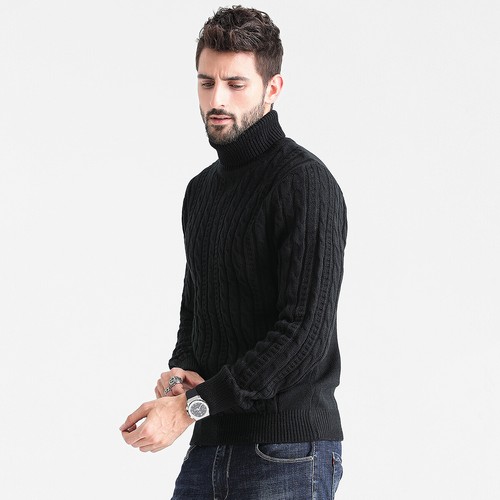 Herren Rollkragenpullover Freizeit gedreht Strickpullover Langarm Pullover - Bild 19 von 19