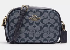 NWT COACH CH840 Mini Jamie Camera Bag in Signature Chambray Leather Denim Multi