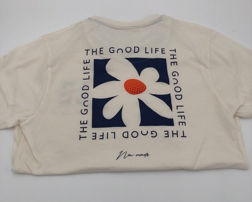 Denim and Flower Beige T-shirt The Good Life Women's size large - Picture 11 of 11
