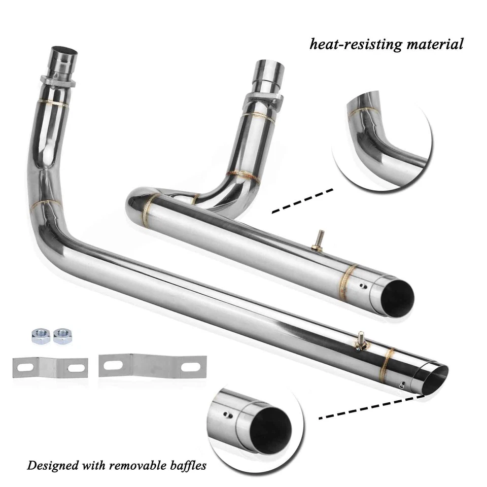 Chrome Exhaust System W/Muffler For Honda Shadow VLX600 VT600C / VT600CD Deluxe Foto 4 de 4