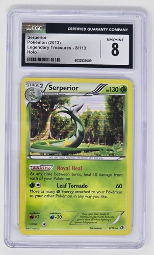 Serperior (8/113) CGC 8 (2013) Pokemon Holo-Rare B&W: Legendary Treasures - Picture 1 of 2