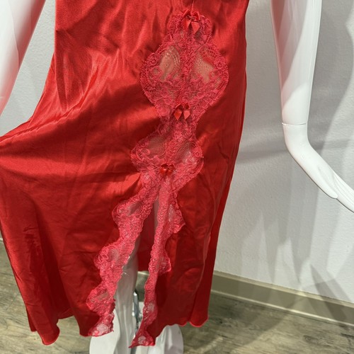 Vintage Shirley Of Hollywood Satin-Silk Feel Sexy Red Long Nightgown & Robe O/S - Picture 7 of 24