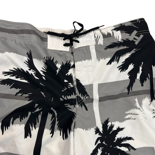 Tony Hawk Men's Swim Trunks Shorts XL Black White Palm Trees - Picture 5 of 12