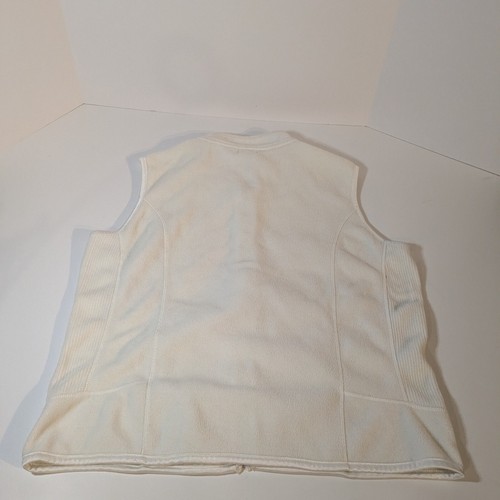 Danskin NOW White Fleece Vest, Sleeveless Full Zip Jacket, Women's Sz XL (16/18) - Picture 11 of 12