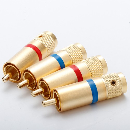 4pcs ​RCA Plugs HiFi Signal Wire Connectors Audio Cable Adapters Terminal NEW - Picture 1 of 7