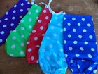 CARRIER BAG HOLDER SPOTTY  FABRIC HANGING STORAGE, HAND MADE.