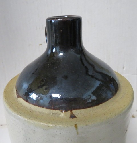 Antique WESTERN STONEWARE Blue Cobalt Jug Crock - 9" Tall / 1/2 Gallon - Picture 2 of 11