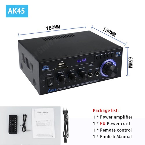 Amplificatore Digitale Sound Bluetooth 2 Canali HiFi Stereo AMP FM USB Telecomando - Foto 12 di 29