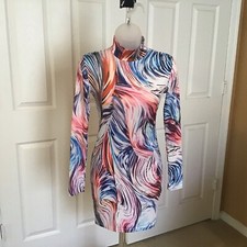 Multi-Color Women’s Long Sleeve Bodycon Dress Sz Small