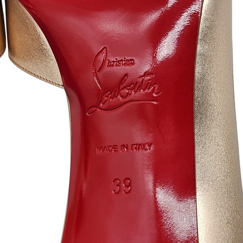 Christian Louboutin Iriza Pumps 85 - Calf Leather - Gold - 39 8.5 US $845 - Picture 11 of 13