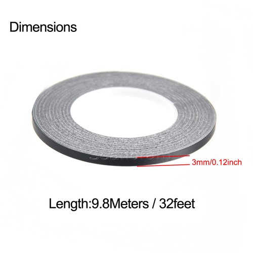 1/8" 3mm 32ft Matte Black DIY Body Pin Stripe PinStriping Decal Vinyl Sticker - Picture 2 of 7