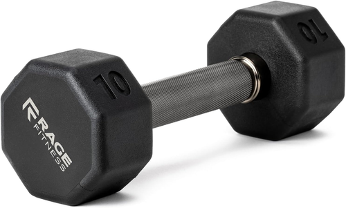 Rubber Coated Dumbbells - No Roll Design Easy-Grip Steel Knurled Handle, Weights - Picture 11 of 12