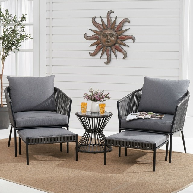 Better Homes And Gardens Brecken Patio 5 Piece Chat Set With Gray Gardens Brecken Patio 5 Piece Chat Set