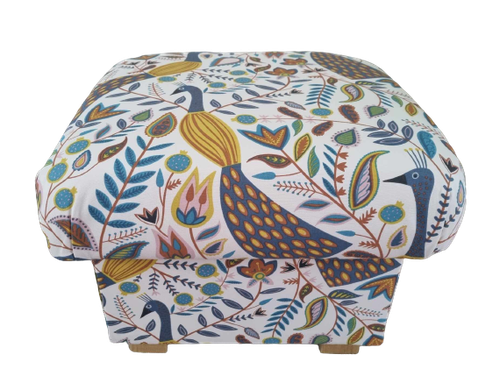 Footstools Pouffes in Fryetts Fabrics Peacocks Accent Ochre Stag Patchwork Dogs - Picture 43 of 101