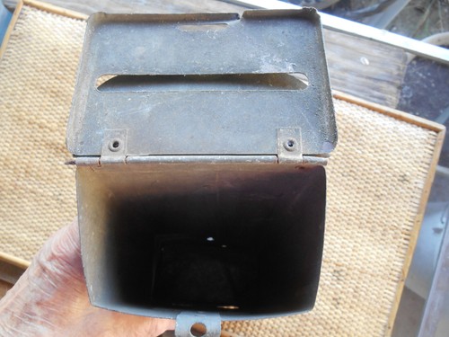 Vintage Black Patina Wall Mount Metal Mailbox Double Flap & Hinged - Picture 12 of 13