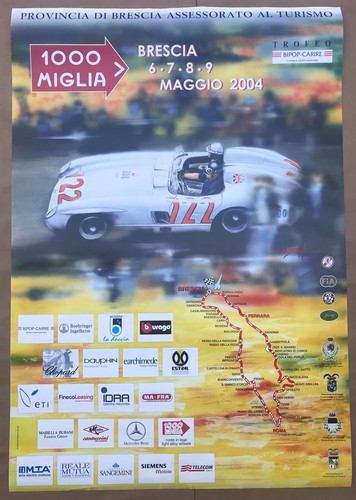 Poster Mille Miglia 2004 large racing event poster 39 Inches Italy Mercedes #722 - Picture 1 of 5